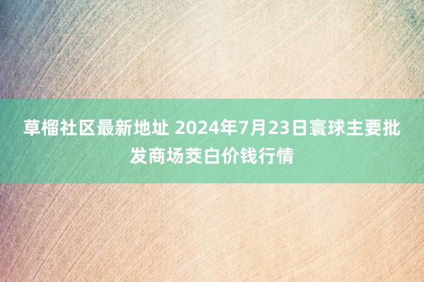 草榴社区最新地址 2024年7月23日寰球主要批发商场茭白价钱行情