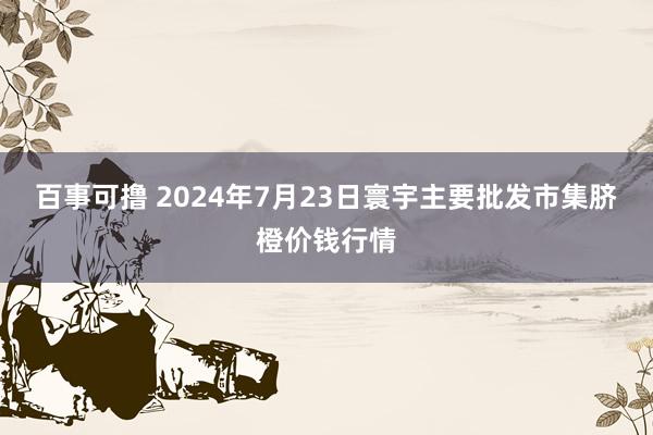 百事可撸 2024年7月23日寰宇主要批发市集脐橙价钱行情