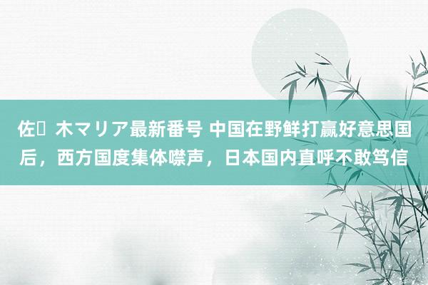 佐々木マリア最新番号 中国在野鲜打赢好意思国后，西方国度集体噤声，日本国内直呼不敢笃信