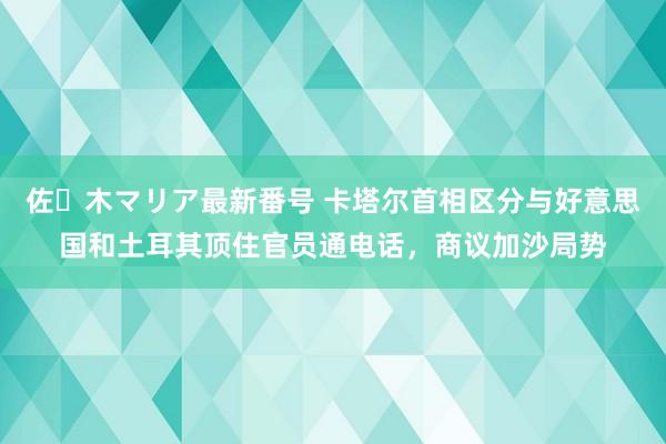 佐々木マリア最新番号 卡塔尔首相区分与好意思国和土耳其顶住官员通电话，商议加沙局势