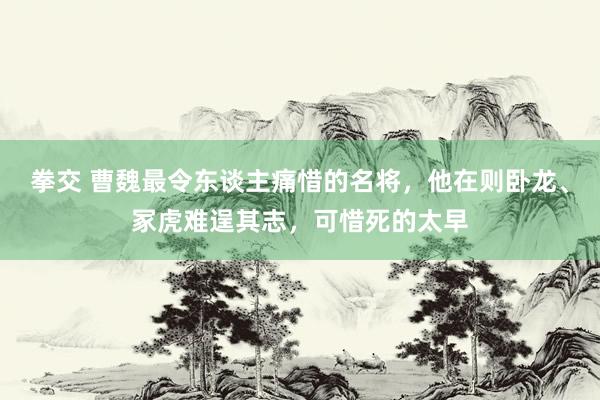 拳交 曹魏最令东谈主痛惜的名将，他在则卧龙、冢虎难逞其志，可惜死的太早