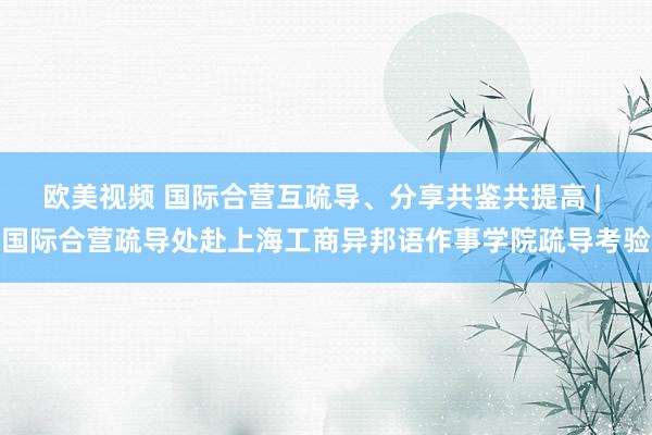 欧美视频 国际合营互疏导、分享共鉴共提高 | 国际合营疏导处赴上海工商异邦语作事学院疏导考验