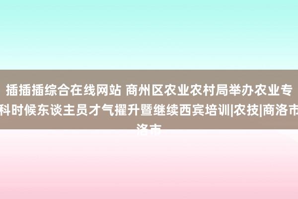 插插插综合在线网站 商州区农业农村局举办农业专科时候东谈主员才气擢升暨继续西宾培训|农技|商洛市